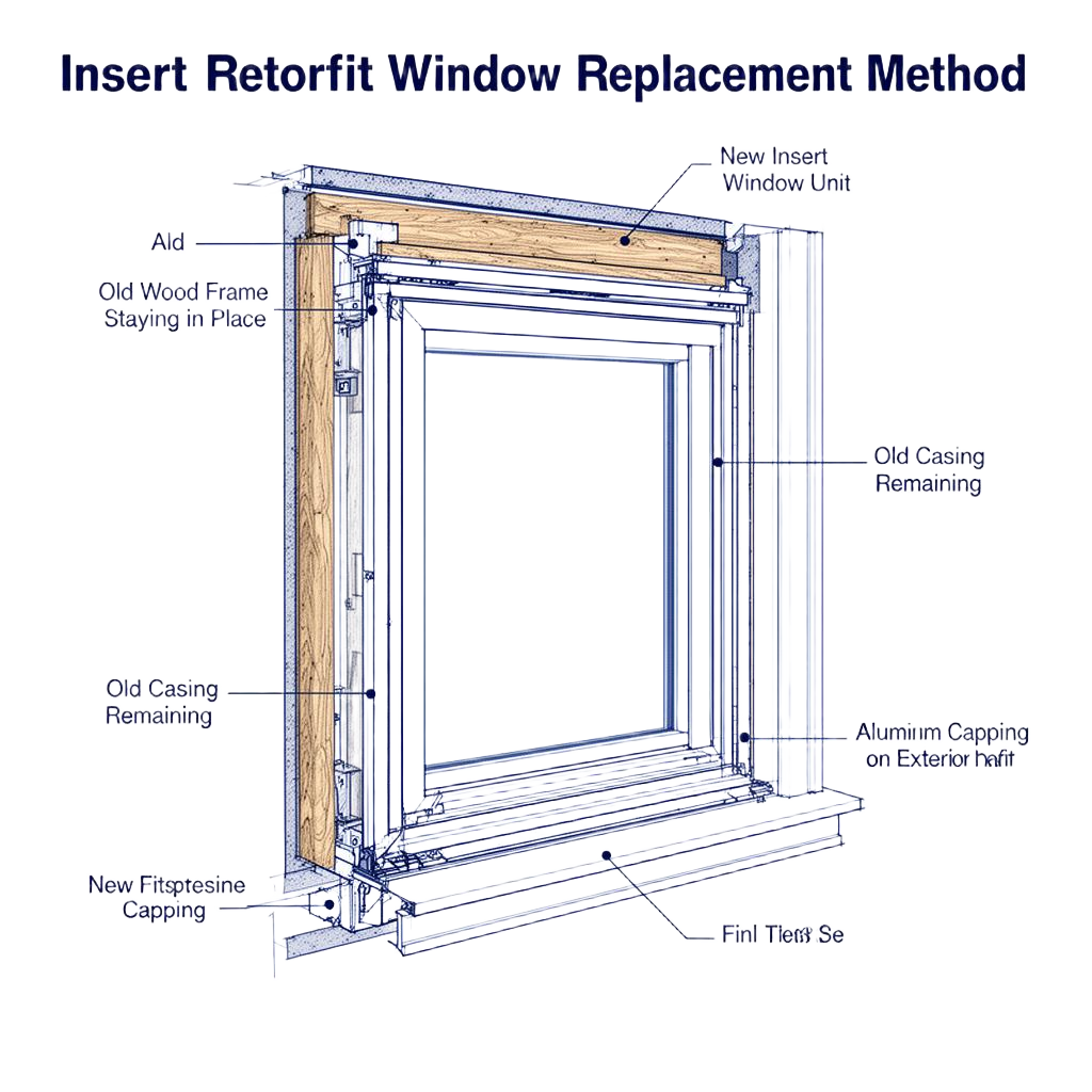 Insert retrofit window replacement diagram